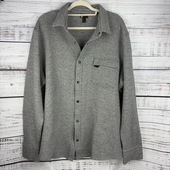 Zella Commuter Herringbone Shirt Jacket Shacket Gray Heather size 2x Big &‎ Tall - Picture 1 of 14